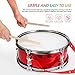 Milisten Marching Drum Set 13 Inch, Snare Drum with Wooden Mallet, Gloves and Adjustable Strap, Snare Kit Kids Orff Percussion Musical Instrument, for Kids Teens Red