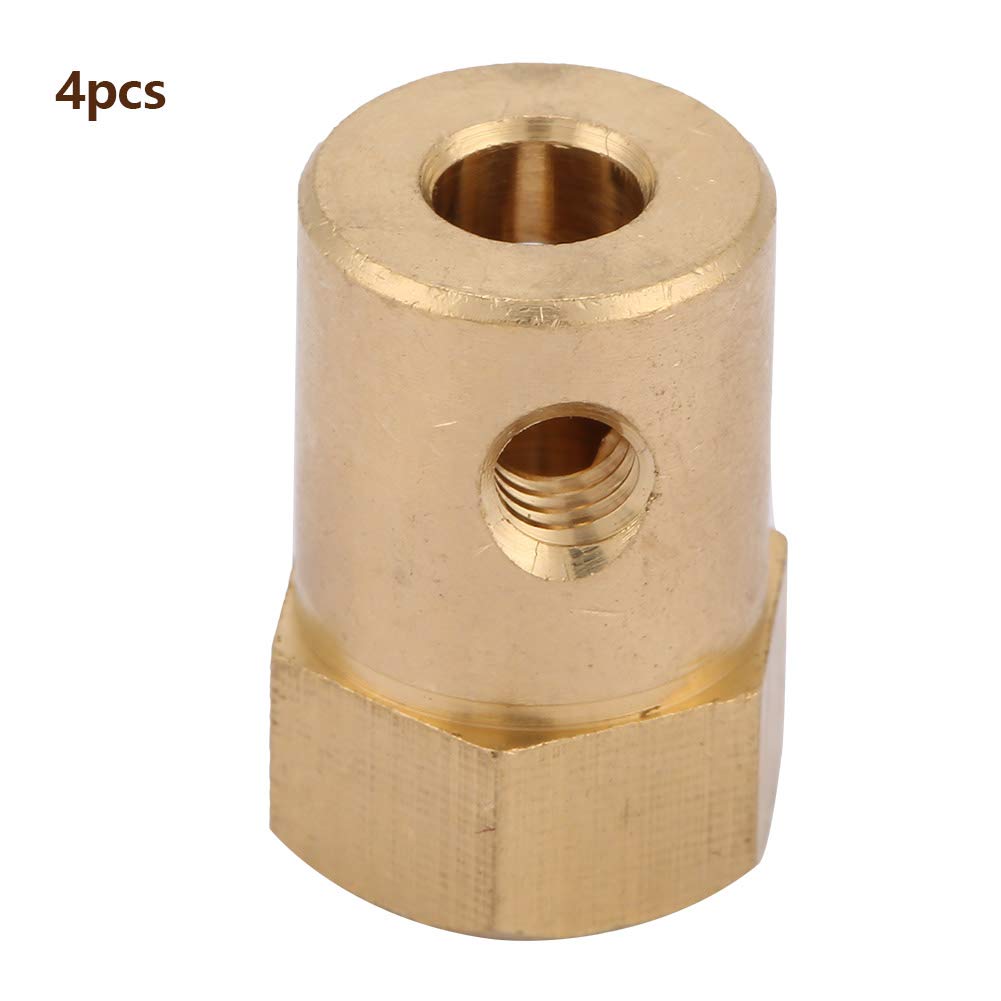 Coupleur Hexagonal, Connecteur d'arbre de Moteur en Laiton de qualité Supérieure, Coupleurs 4 Pièces pour Robots de Voitures Jouets, Diamètre Intérieur 3,17 Mm (Diamètre intérieur 5mm)