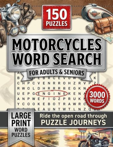 Motorcycles Word Search Puzzle Book: 150 Puzzles with 3,000 Bike & Road Culture Terms — A Must-Have Gift for Motorcycle Riders, Bikers and Moto Enthusiasts image 2