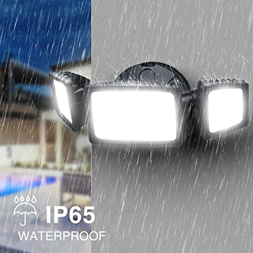 Onforu 55W Flood Lights Outdoor, 5500Lm Super Bright Security Lights, 3 Adjustable Heads, Ip65 Waterproof, 6500K Wall Mount Exterior Led Flood Light #TOP3