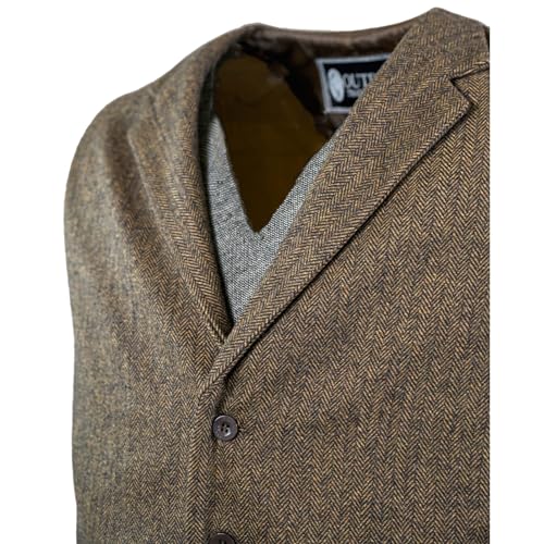 Image of OUTBACK TRADING Men's Jessie Vest | Lightweight Button Down Wool Western Outdoor Vest with Adjustable Back Slide Belt