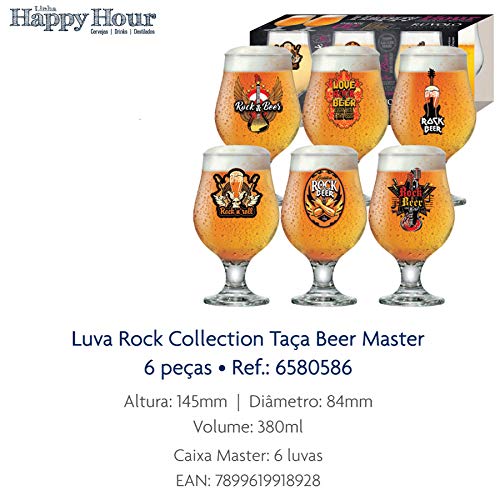 Taças de Cerveja Beer Rock - 6 unidades 380 ml