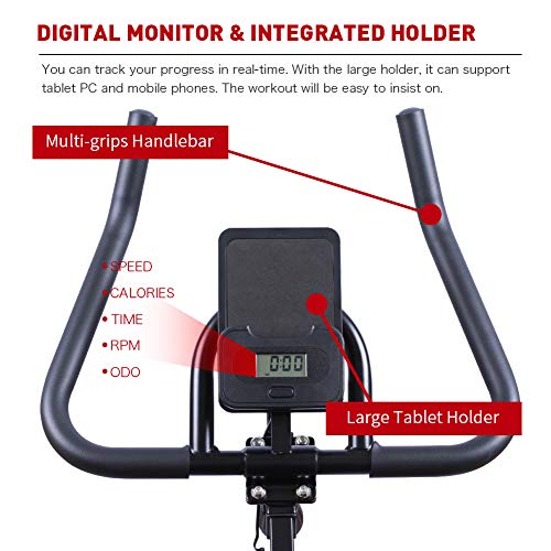 JOROTO Magnetic Exercise Bike Stationary - Belt Drive Indoor Cycling Bikes Trainer Workout Cycle for Home (Suitable Inseam: 29 to 39 inches) (XM16)