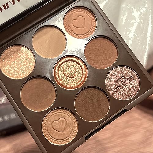 Eyeshadow Palette, Matte Shimmer Nude Eye Shadow Pallets for Women Brown Long Lasting Shadows Palettes