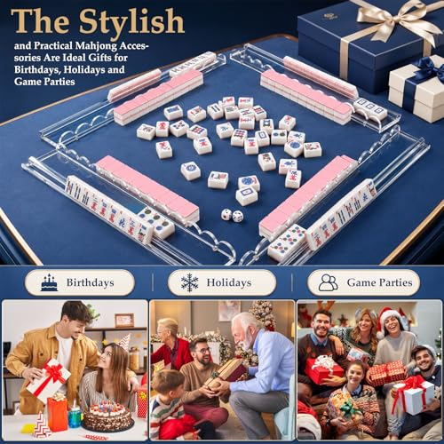 4 Set de Soportes Acrílicos para Mahjong con Empujadores Integrados miniatura 7