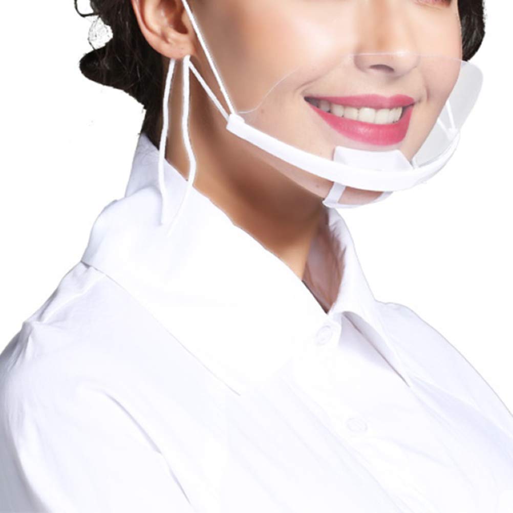 Bouclier Visage, 10 pcs Transparent Clairette Anti-buée Demi-écran Visage Horeca Chef Vizier, Anti-Splash et salive Protection Films Nourriture Protection En Plastique Visage Horeca Chef