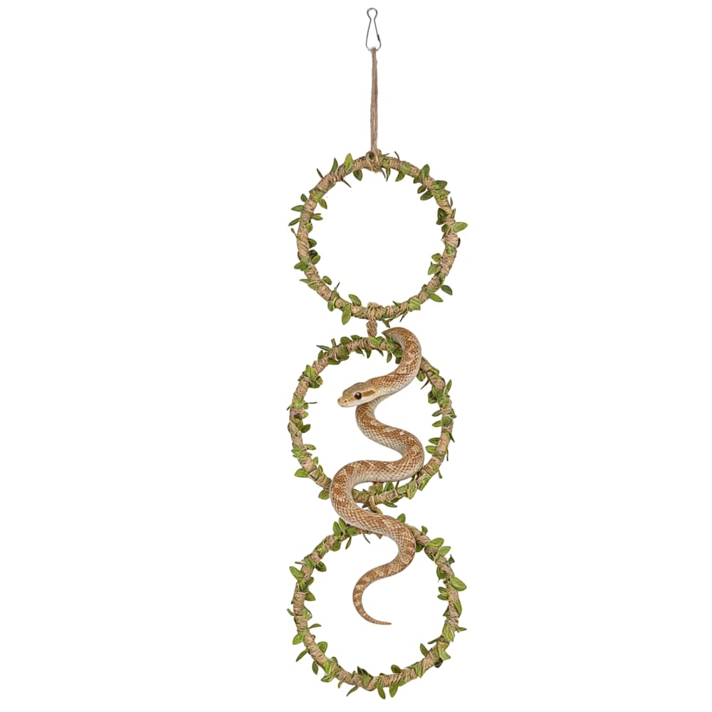 DONGKER Snake Climbing Rings,Python Corn Snakes Enrichment Chain Hanging Ball for Garter Snakes, Iguana, Lizards, Chameleons Reptile Tank Cage Enclosure