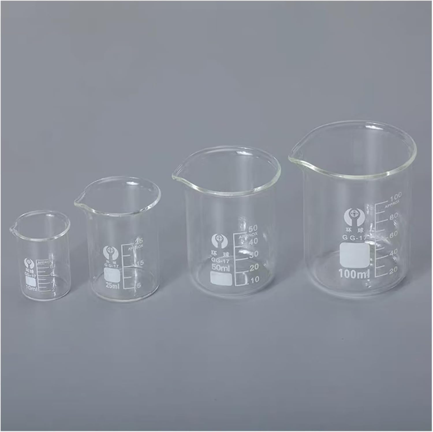 Laborglas Becher-Set, Hochtemperatur-Messbecher, 2 Stück für genaue Flüssigkeitsmessungen, langlebig und hitzebeständig für Chemie und Experimente