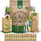 Organo Republic 30 Medicinal & Tea Herb Seeds Variety Pack 15,560+ Non-GMO Heirloom Garden Seeds for Indoor & Outdoors, Including Anise, Bergamot, Borage, Cilantro, Chamomile, Dandelion Seeds