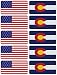 (x10) 3M Reflective Colorado and US Flag Stickers | Versatile Safety Decals | Hard hats, laptops, bikes, toolboxes