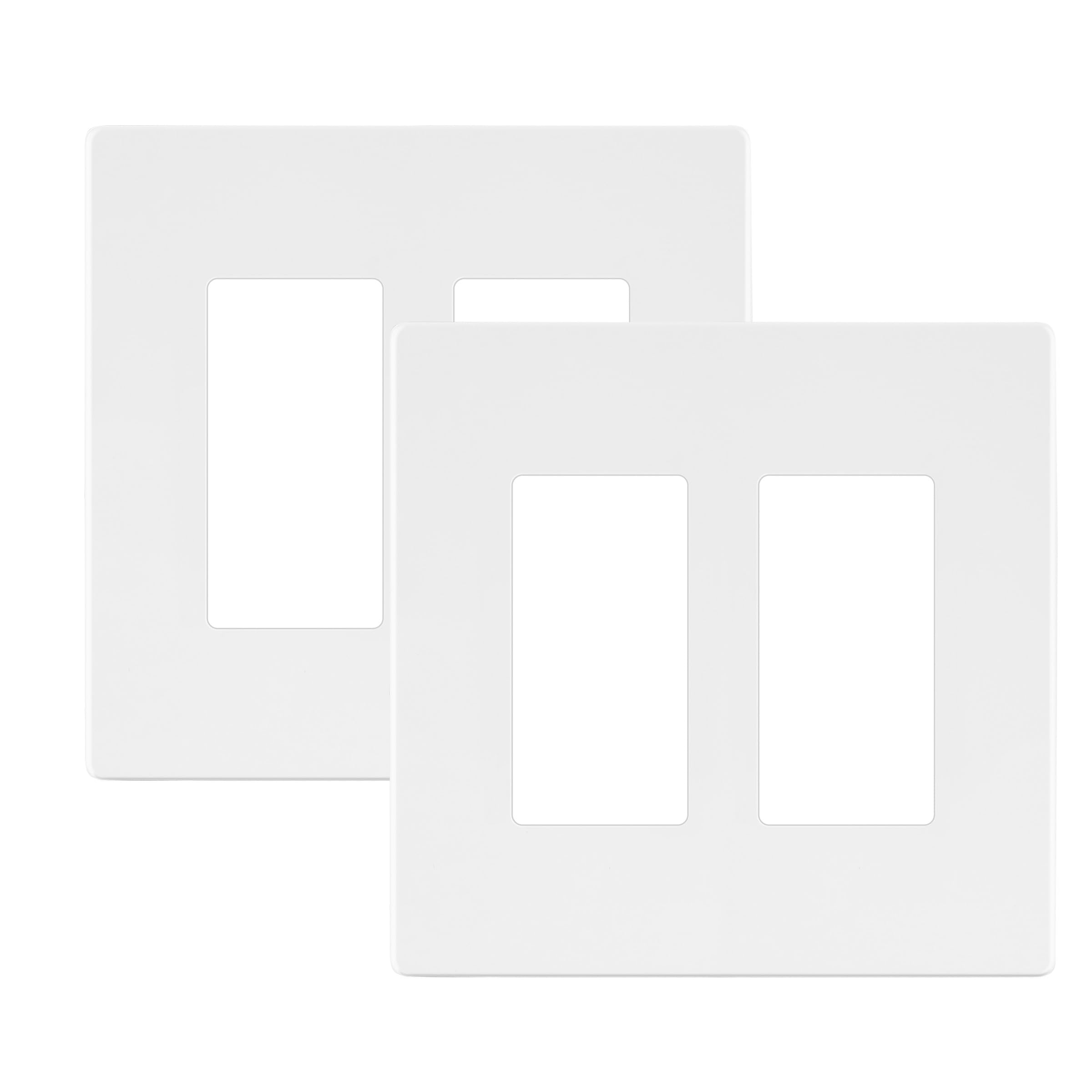 LIDER Double Decorator Switch Cover, Screwless Wall Plate, Mid-Size 2-Gang