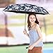 Rainbrace Rain & Sun Compact Folding Travel Umbrella Auto Open and Close for Windproof, Rainproof & 99% UV Protection with Black Anti-UV Coating, UPF50+, Elegant Lily and Dark Blue