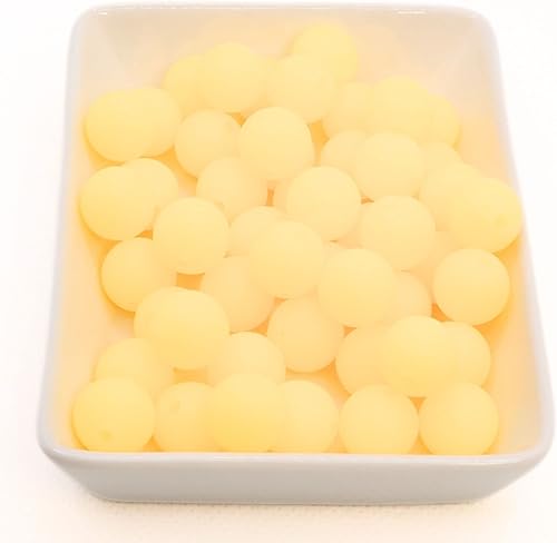 Miniatura 4 de Blue RABBIT CO - Cuentas de silicona blancas que brillan en la oscuridad para hacer llaveros, collares, pulseras (0.472 pulgadas, 50 unidades),