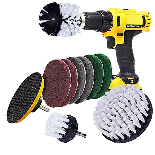 Drill Brush Power Scrubber Drill Cleaning Brush Attachment for Wheels, Carpet, Upholstery, Glass