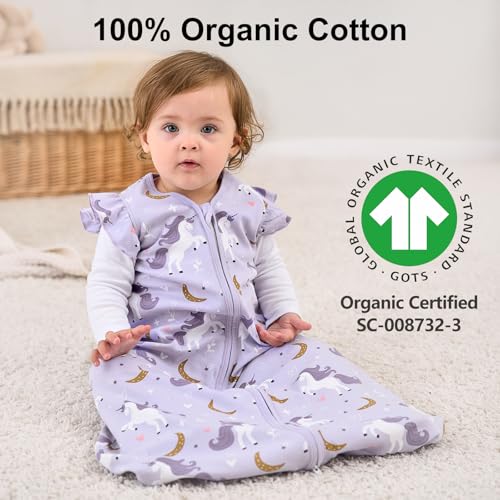 Image of Yoofoss Baby Sleep Sack 18-24 Months Wearable Blanket for Babies 100% Organic Cotton 2-Way Zipper TOG 0.5 Toddler Sleeping Sack 3 Pack, Comfy Lightweight Sleep Sacks