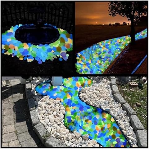 2.4Lbs 500 PCS Multi-Colored Glow in The Dark Rocks for Landscaping. Cover