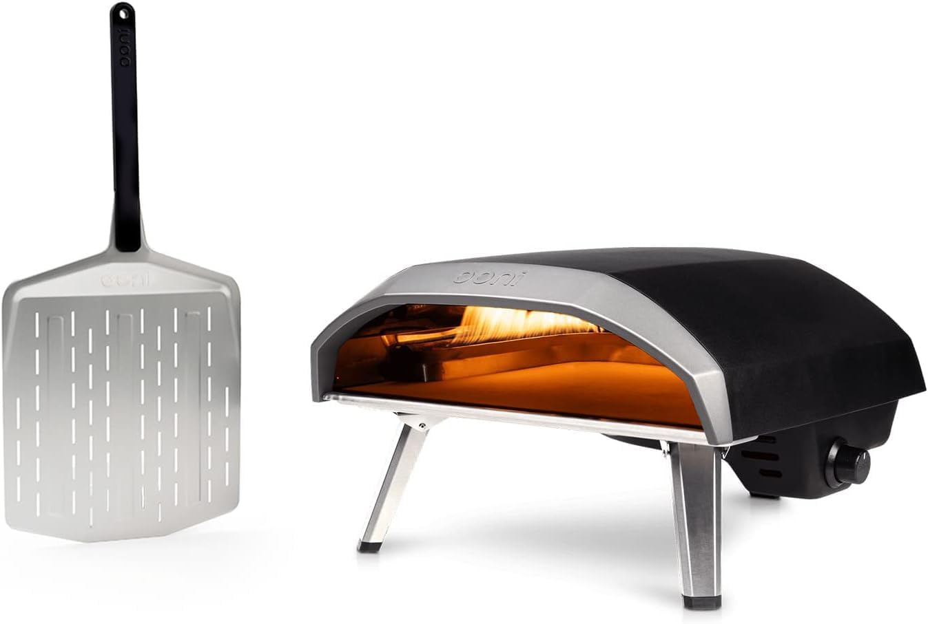 Ooni Koda 16 natural gas pizza oven essentials bundle with pizza peel