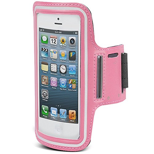 Maclean 4,8" oder 5,7" Sportarmband fĂĽr Handy Armband Armtasche Handy Sport Schutz Tasche Joggen Fitness Case (rosa, 4.8")