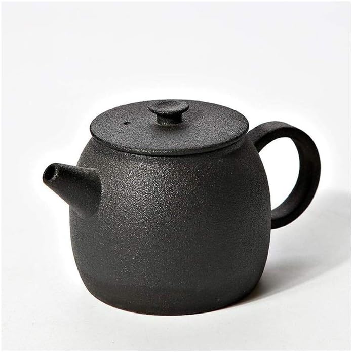 Handmade Teapot-Tea Set Ceramic Teapot Stoneware Teapot Black Teapot Ceramic Single Pot (Color : Brown)