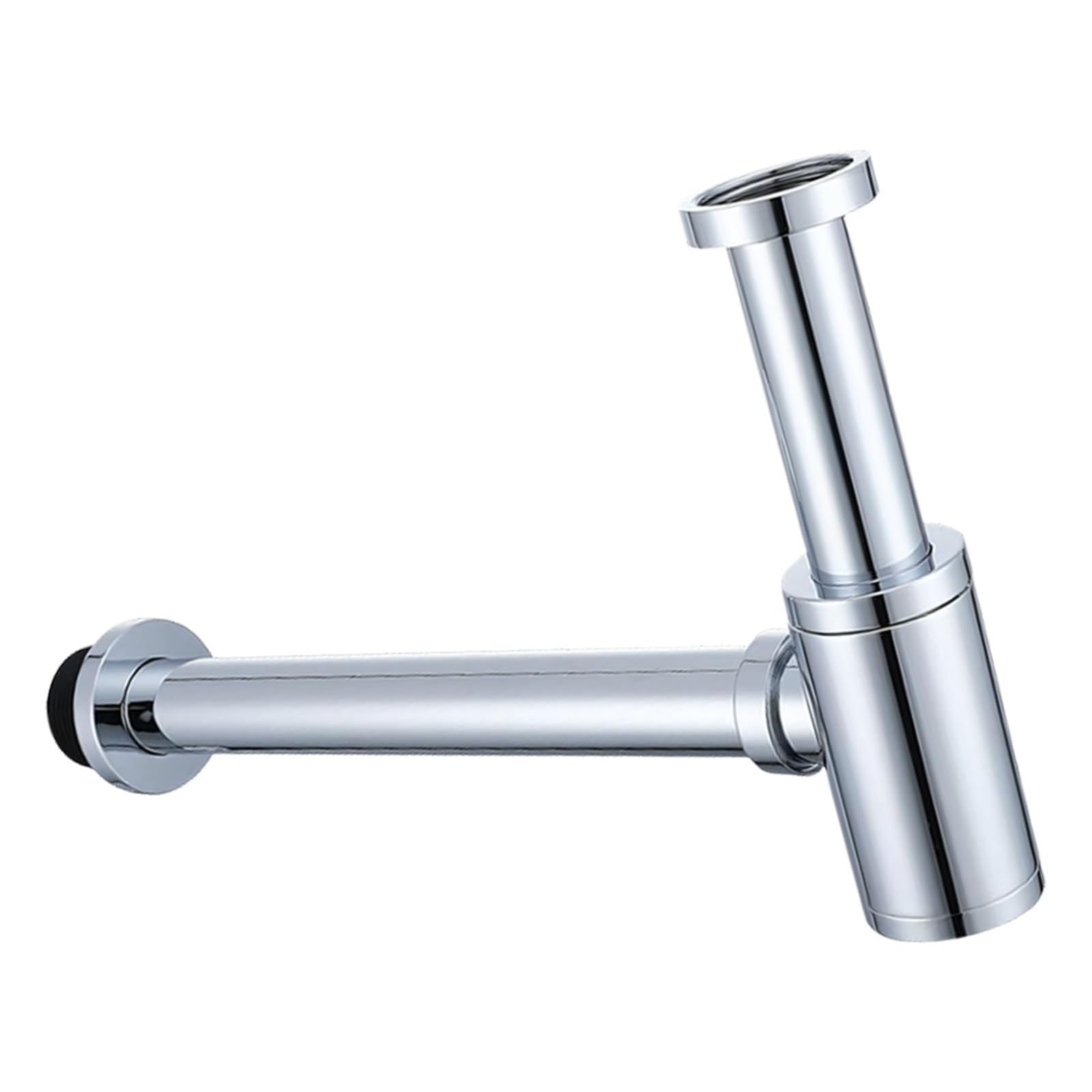 Siphon Sink Drain Pipe Adjustable Round Wall Mounted Tube Bathroom Sink Siphon Drains Bottle Drain P Pipe