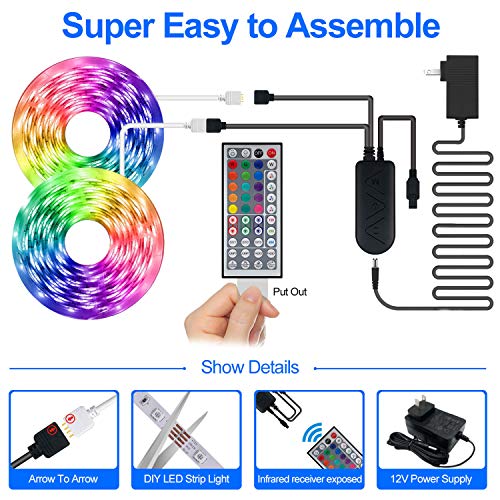 50% OFF Tiras LED APSPOW 65.6 pies con app y música