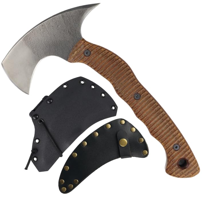 Tomahawk Axe - Tactical Tomahawk - Handmade Combat Axe Hatchet (11.81" Survival Axe with Composite Handle Kydex and Leather Sheath)