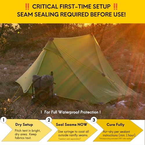 Image of LANSHAN Ultralight Waterproof 1-2 Person Backpacking Tent | Ultralight waterproof nylon, pitch anywhere, for camping & travel.