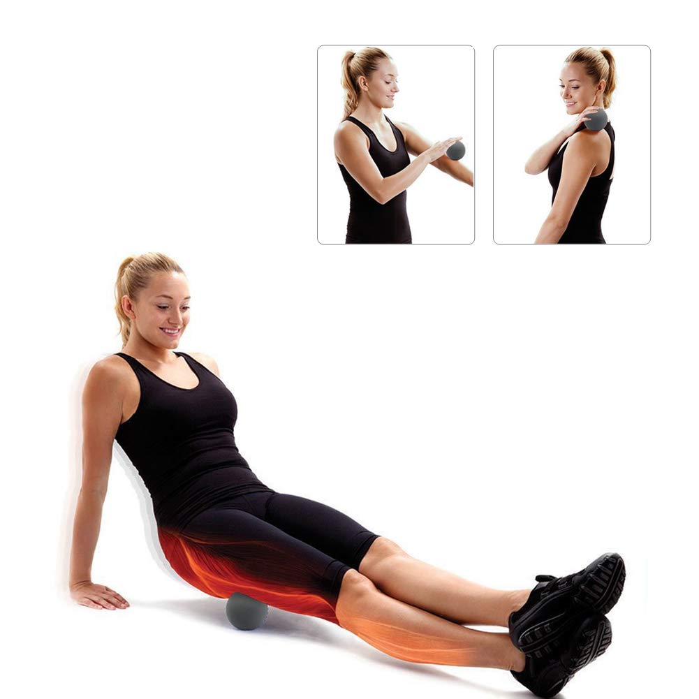 SUNANTH Fußmassage-Roller, Massage-Lacrosse-Ball, Stachel-Ball-Therapie-Set zur Linderung von Plantarfasziitis, Fersen- und Fußgewölbeschmerzen und Tiefengewebsmassage