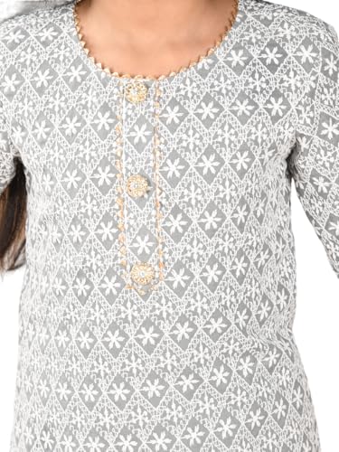 Image of Girls Cotton Kurti Set with Dupatta, Kids