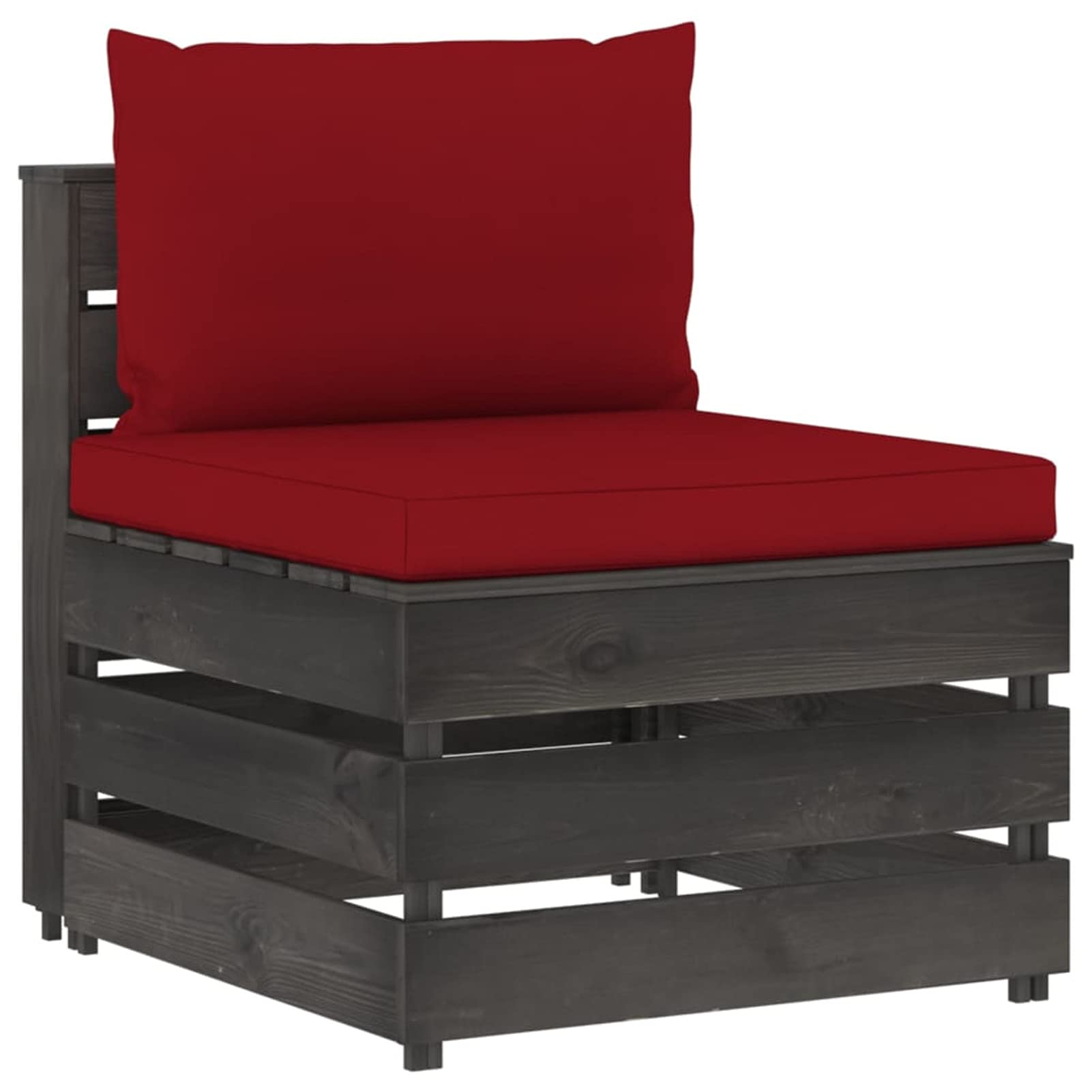Mobilier de jardin extérieur en bois imprégné durable avec coussins d'assise gris