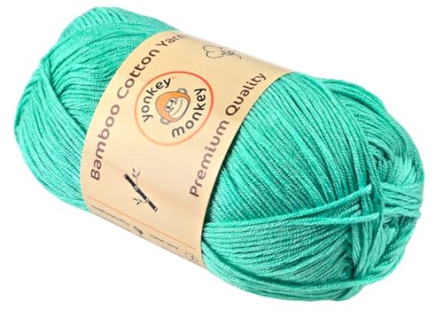 Image of 10-Pack of Yonkey Monkey 500 Grams Yarn - 70% Rayon derived from Bamboo, 30% Cotton - Imported - Light Green 9071