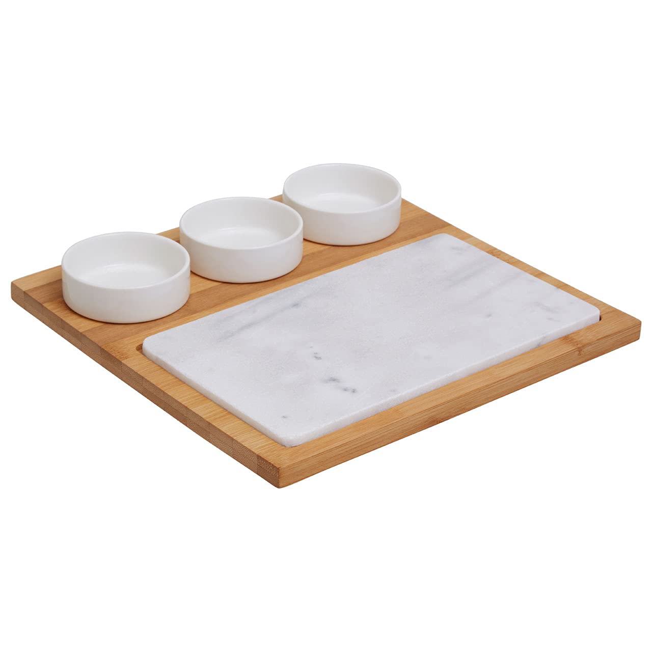 Orsina 5-Piece White Marble And Ceramic Serving BoardDurable Natural Stone from B&Q