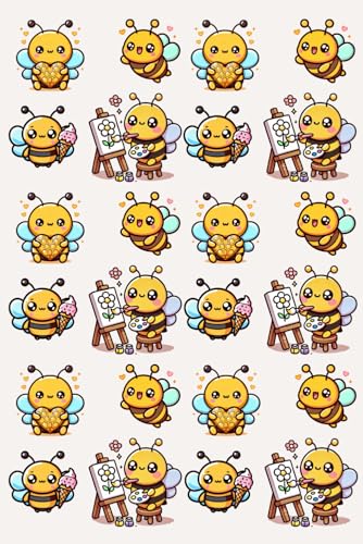 Kids Drawing Notebook – Cute Bees Theme | 100 Pages with Frames (6 x 9 inches)": Portable Drawing Notebook for Boys and Girls | Perfect for Travel and Creative Activities image 2