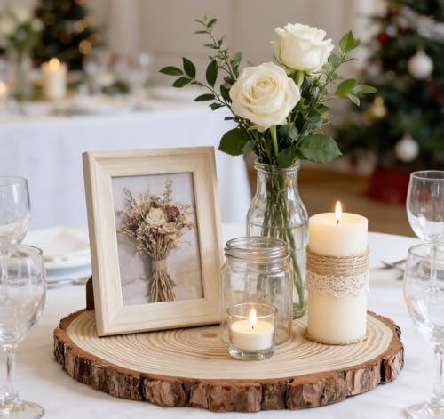 Timburst 8 Pcs Natural Pine Wood Slices with Bark...