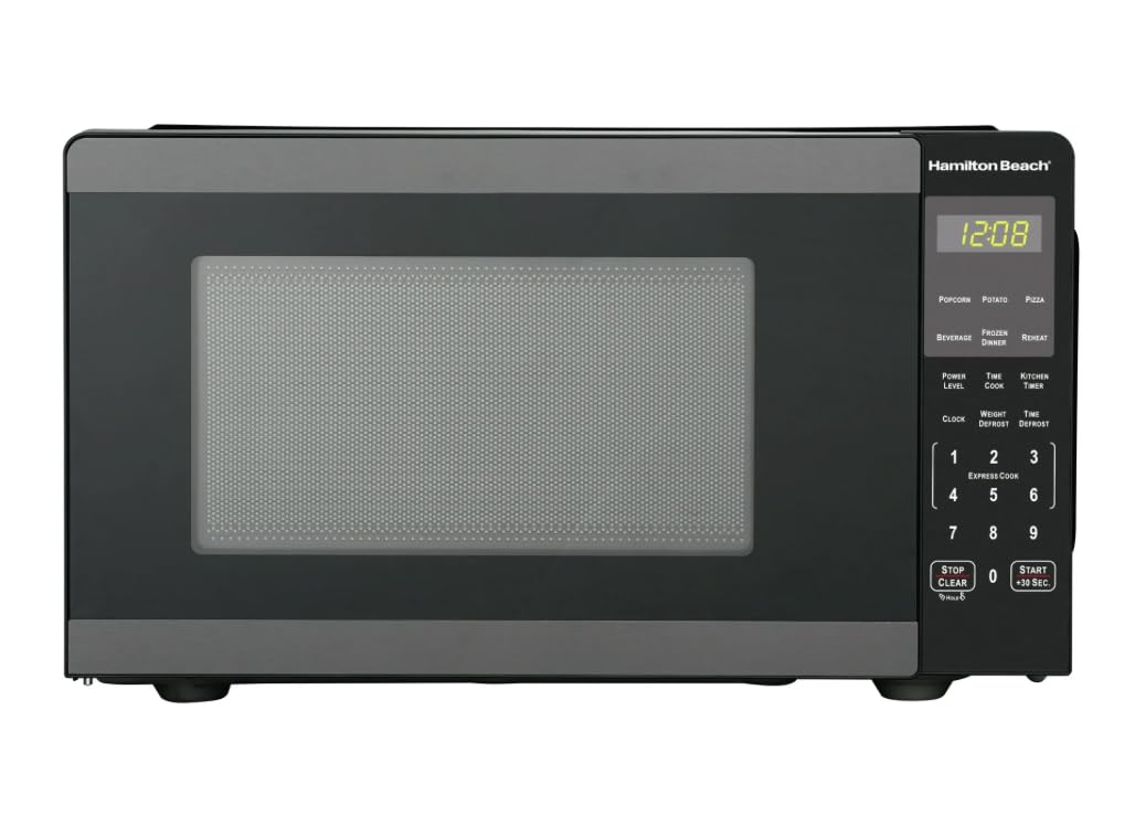 Hamiilton 0 9 Cu ft Countertop Microwave Oven 900 Watts Black-Stainless Steel