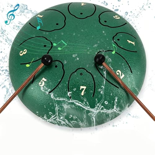 Steel Tongue Drum: 6 Inch 8 Notes Rain Drum for Outdoor Use, Hang Drum Instrument, Handpan Drums...