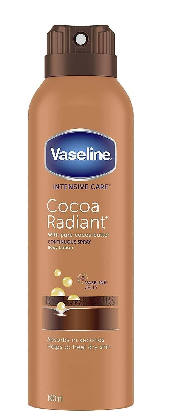 3 x Vaseline loción Body Spray – Cacao Radiant – reparada piel seca – 190 ml