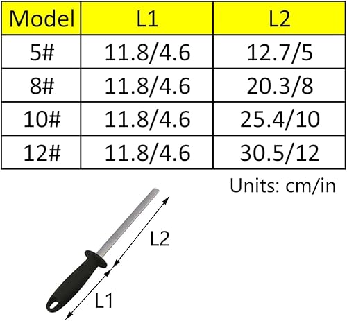 Miniatura 6 de Varilla de acero para afilar cuchillos de diamante de 8 pulgadas, afilador de cuchillas de diamante de cocina profesional, acero Honer para afilar