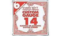 Nickel Plain Single Guitar String 014 Gauge 6-Pack Made of specially tempered tin plated high carbon steel Used on electric and acoustic guitars, banjos and mandolins but, not classical guitars (Custom Gauge Single Strings) Made of specially tempered...