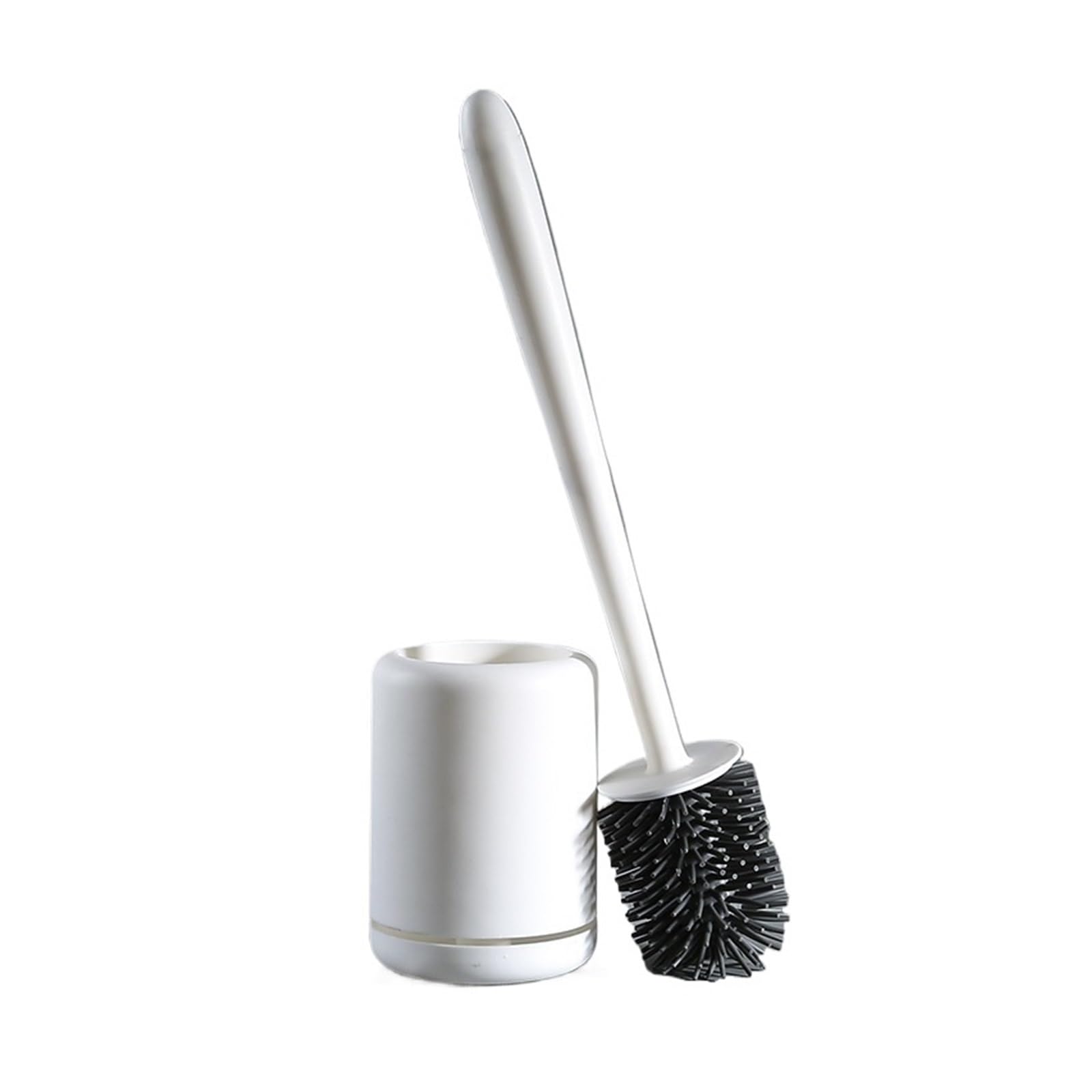 Toilet Brush And Holder Set Silicone Toilet Brush, Soft Bristle Bathroom Cleaning Brush(Silicone White)