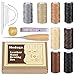 Produktbild 18-teiliges gewachstes Garn mit Handnähnadel-Set und Bohrahle, Fingerhut, 150D, 1 mm, Handnähkordel für Lederhandwerk, DIY (18 Leder-Nähset)
