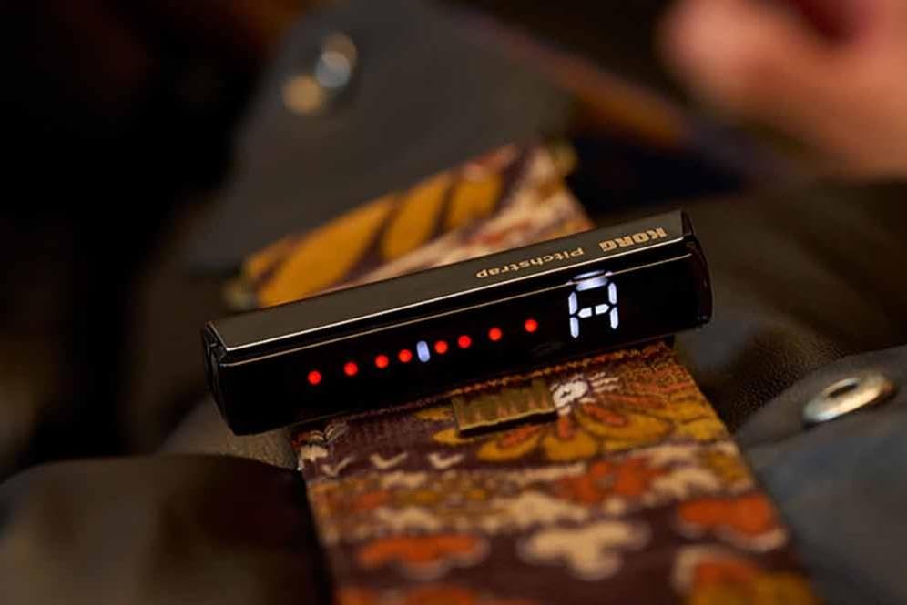 Korg - PST-1 - Pitchstrap Guitar Strap Chromatic Tuner - Gold - Image 3