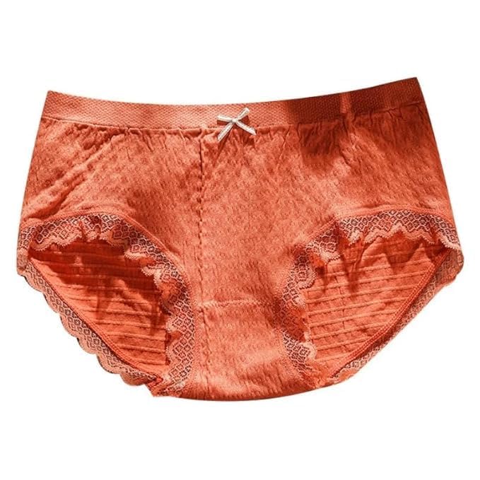 Women Cotton Lace Panty Free Size Mid Waist Stretch Briefs Ladies Underwear Set. (Multicolor)-image-19
