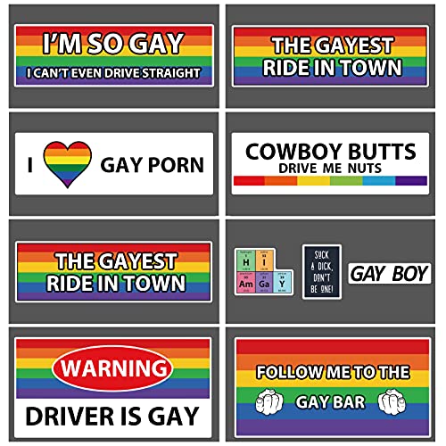 28 Pcs Original Funny Gay Lgbt Prank Bumper Stickers For Truck,Cars,Vehicle Or Luggage #TOP1