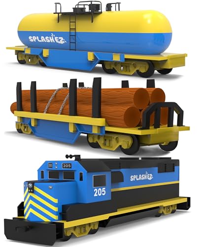 SplashEZ Train Toys for Bath | Mold Free Bath Toys for Kids & Toddlers with No Hole for Water | Train Set Ideal Size for Little Hands | Safe, Durable for Baby Tub Pool Fun for Boys Girls Ages 0 & Up