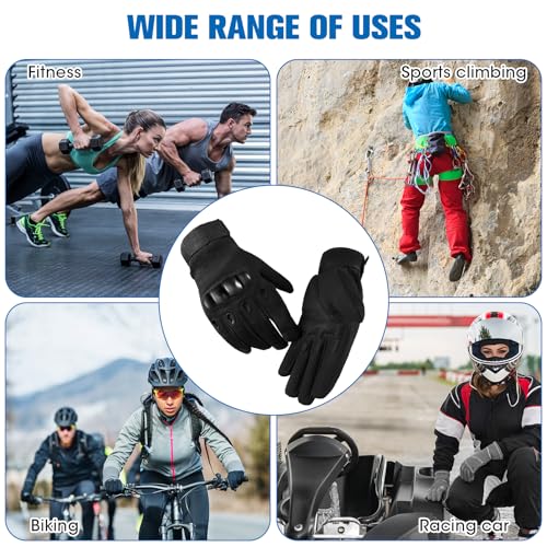 Taktische Handschuhe, Motorradhandschuhe Herren Vollfinger Militär Kampfhandschuhe mit Hartknöchelschutz, Security Handschuhe für Motorrad Motocross Bushcraft Motorrad Jagd (XL, Schwarz)