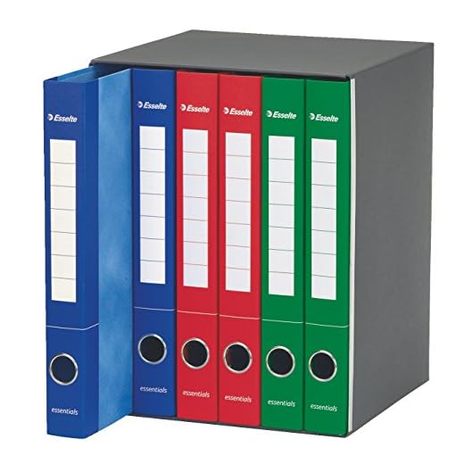 Esselte 391965000 Raccoglitore a 2 anelli, Dorso 4 cm, Colori Assortiti- 1 Gruppo da 6 raccoglitori