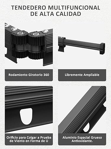 Consejos y comparativas para Comprar Tendedero aluminio extensible los más solicitados. 12 Imagen adicional