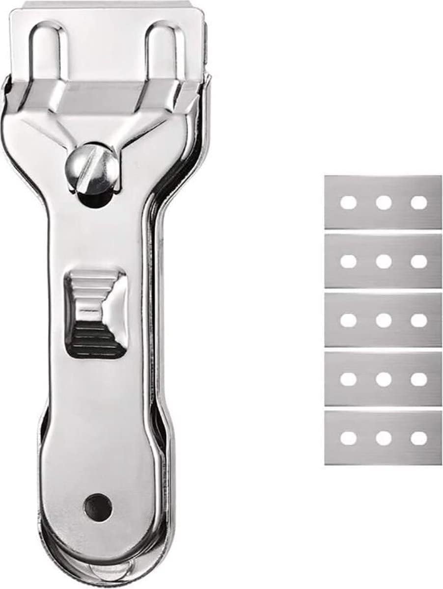 Minismus Feldschaber - Reinigungsschaber Kochfeldschaber mit 5 Ersatzklingen - Küche Glaskeramik Schaber Glasschaber - Küchenschaber - Kratzer