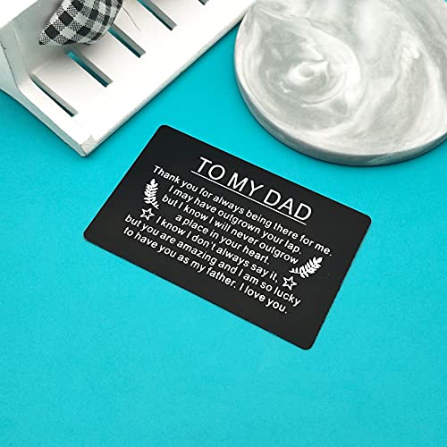 Xiahuyu Dad Gifts from Kids Birthday Gifts for Dad Fathers Day Gift Engraved Wallet Insert Card for Dad Thanksgiving Day Gifts Christmas Card Gift for Dad3